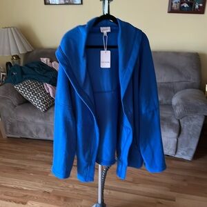 Blue light-weight hooded jacket